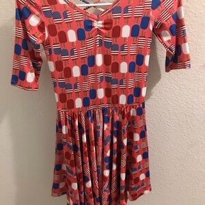 Patriotic Popsicle Dress, NWOT, Res White and Blue
